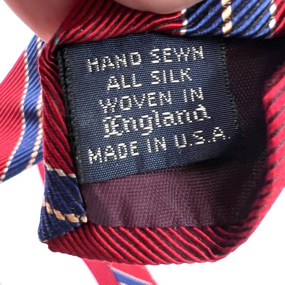 Vintage Lot Abercrombie Fitch Repp Red Blue Silk Neck Ties Mens English Preppy - Picture 9 of 11